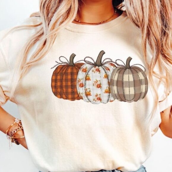 Fall Pumpkin T-Shirt, Autumn Fall Shirt, Thanksgiving Shirt - Picture 1 of 3